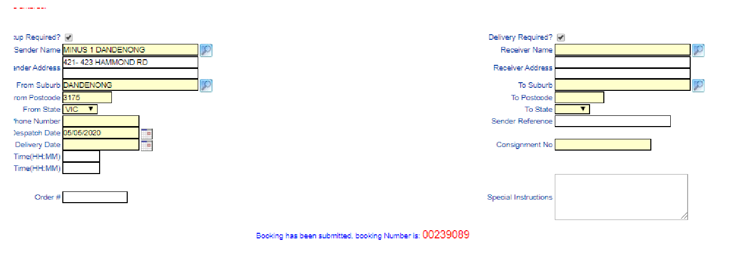 Booking Entry